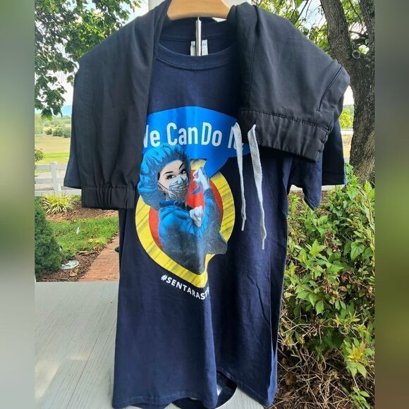 Wonder Wink jogger skinny pant scrubs XS w bonus nursing WE CAN DO IT tshirt - Picture 2 of 16